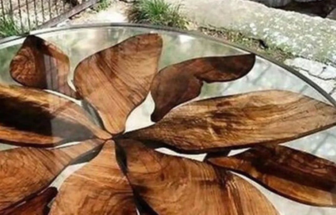 Epoxy Resin Round Clear Top Coffee Table Mid Century Modern Arts With Iron Legs Countertop Acacia Wooden Live Edge Handmade Furniture Decor