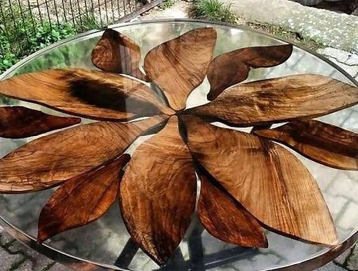 Epoxy Resin Round Clear Top Coffee Table Mid Century Modern Arts With Iron Legs Countertop Acacia Wooden Live Edge Handmade Furniture Decor