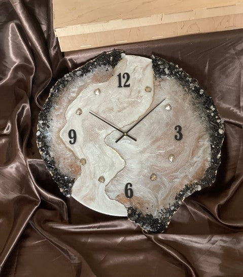 Epoxy Resin Wall Clock With 3D Flowers For Home Decor & Personalization Gifts For Any Occasion