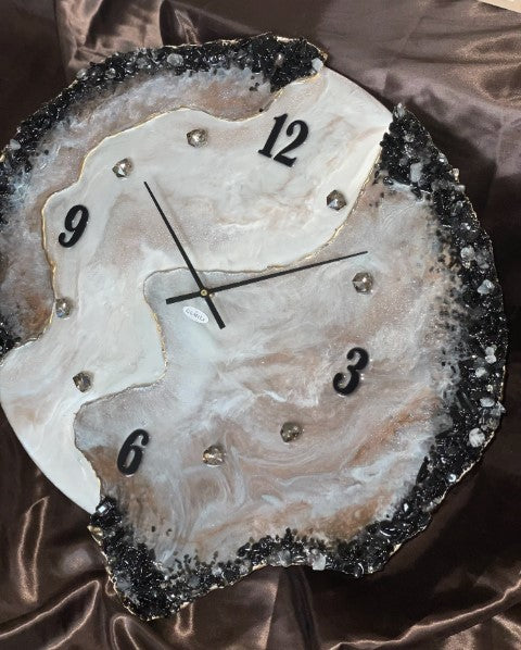 Epoxy Resin Wall Clock With 3D Flowers For Home Decor & Personalization Gifts For Any Occasion