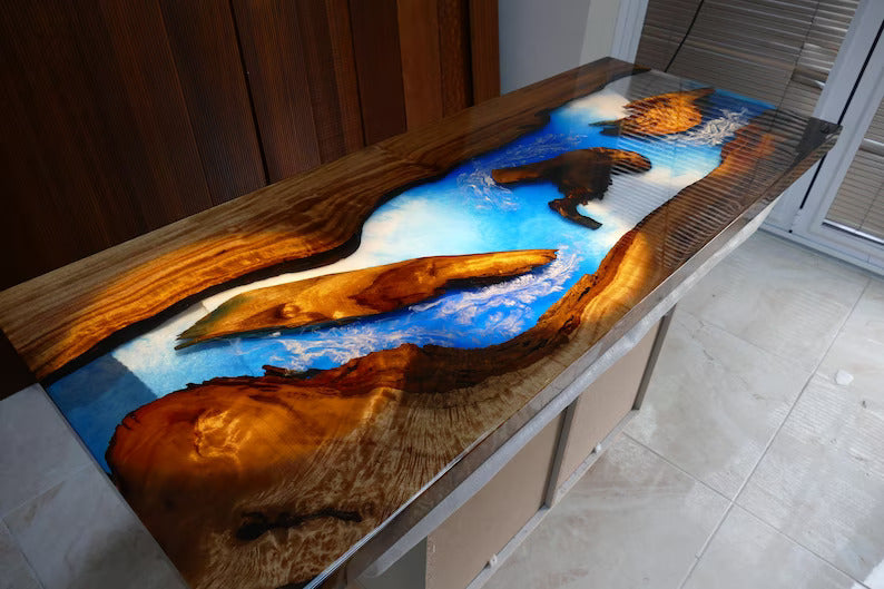 Resin Table, Epoxy Resin Table, Acasia Slab Table, River, Beach, Tables For Dining, Meeting, Coffee, Wood